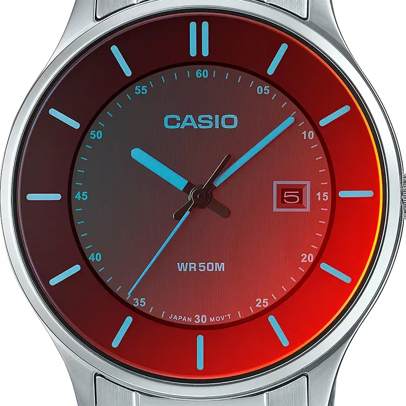 Casio Enticer Analog Red Dial Men's Watch | MTP-E605D-1EV